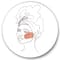 Designart - One Line Portrait of African American Woman III - Modern Metal Circle Wall Art